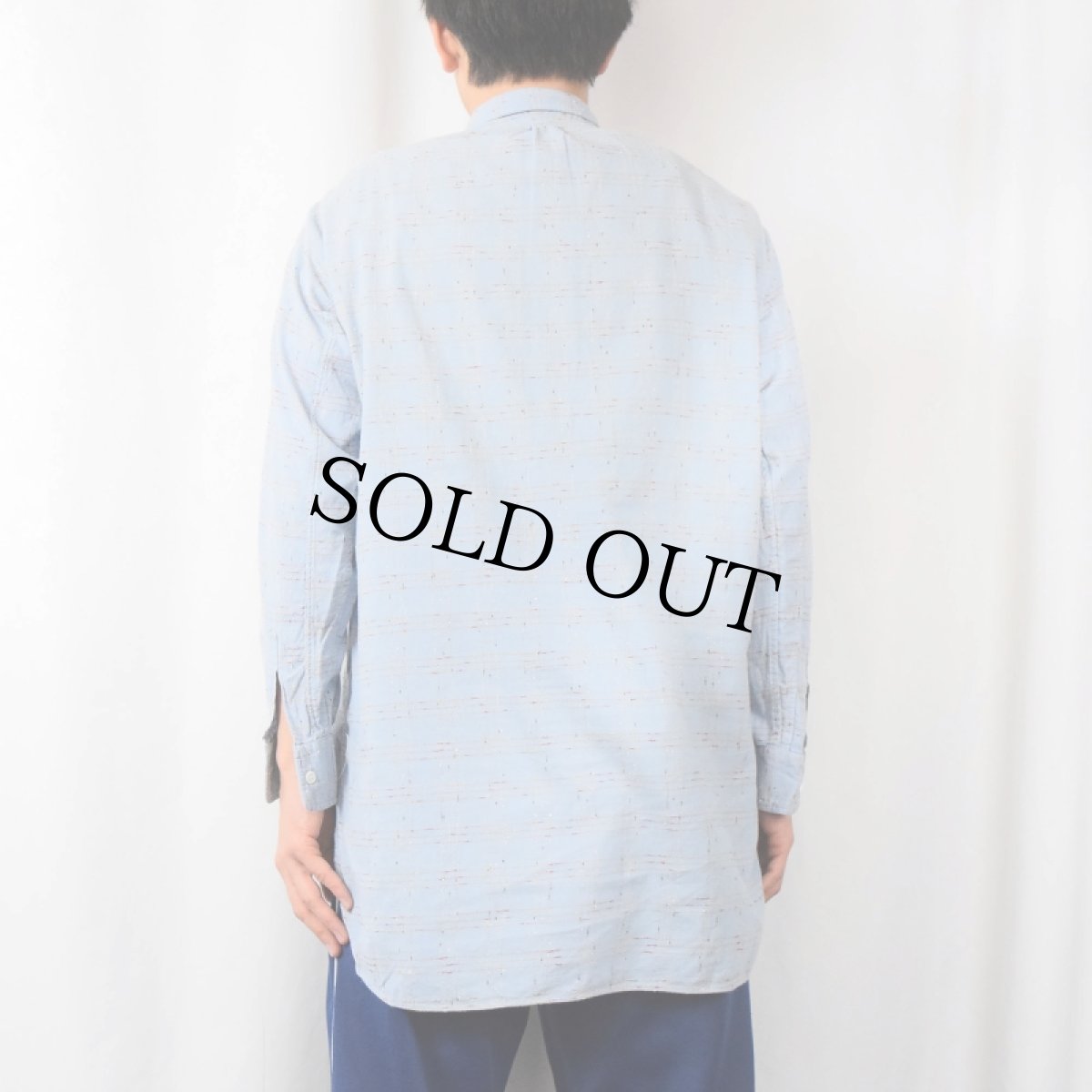 画像3: 40〜50's EURO チェック柄 マチ付き プルオーバーシャツ (3)