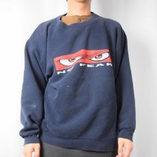 画像3: 90's NO FEAR USA製 プリントスウェット NAVY L (3)