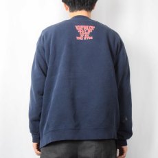 画像4: 90's NO FEAR USA製 プリントスウェット NAVY L (4)