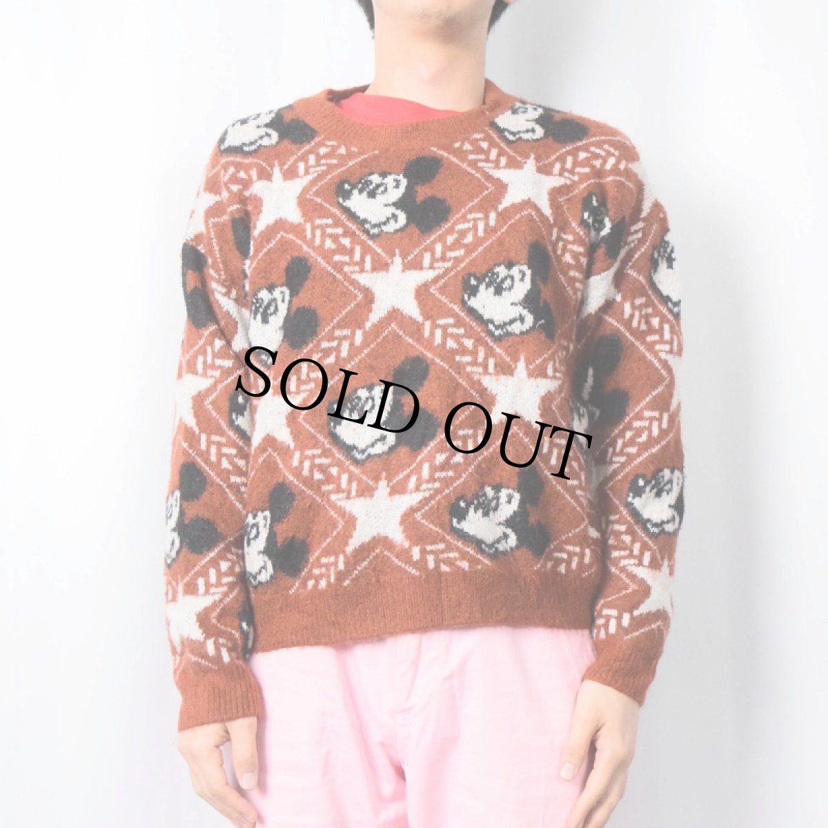 画像2: Disney ”MICKEY MOUSE” 総柄ジャガードニットセーター (2)