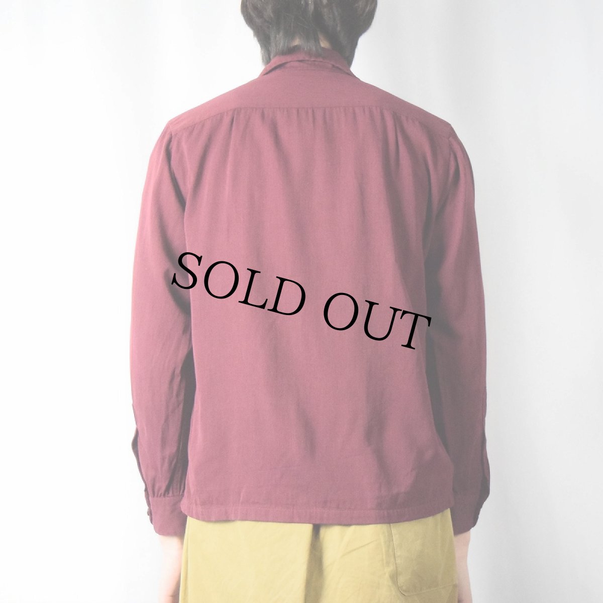 画像3: 40〜50's Cisco USA製 レーヨンギャバジン オープンカラーシャツ SIZE15-15 1/2 (3)