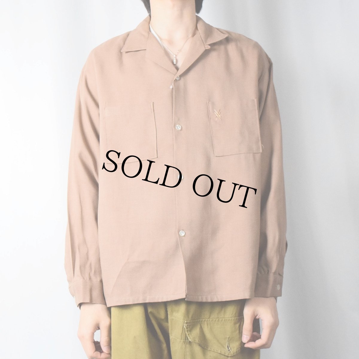 画像2: 60's TOWNCRAFT Plus Penneys レーヨン混 オープンカラーシャツ XL (2)