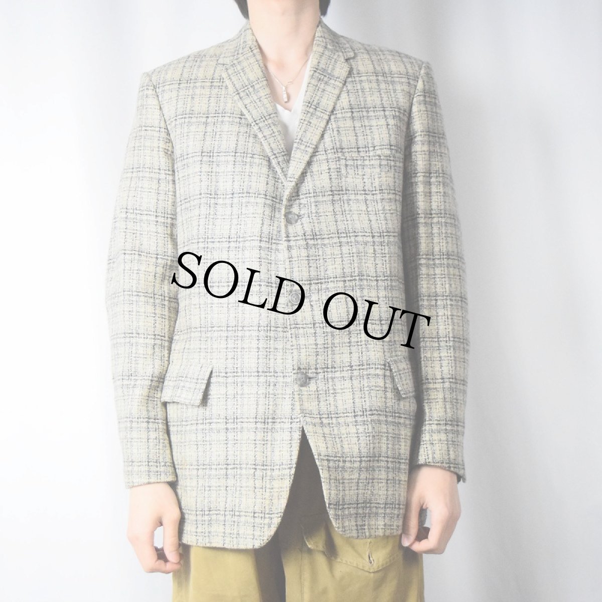 画像2: 〜70's PENNEY'S チェック柄 ツイードテーラードジャケット (2)