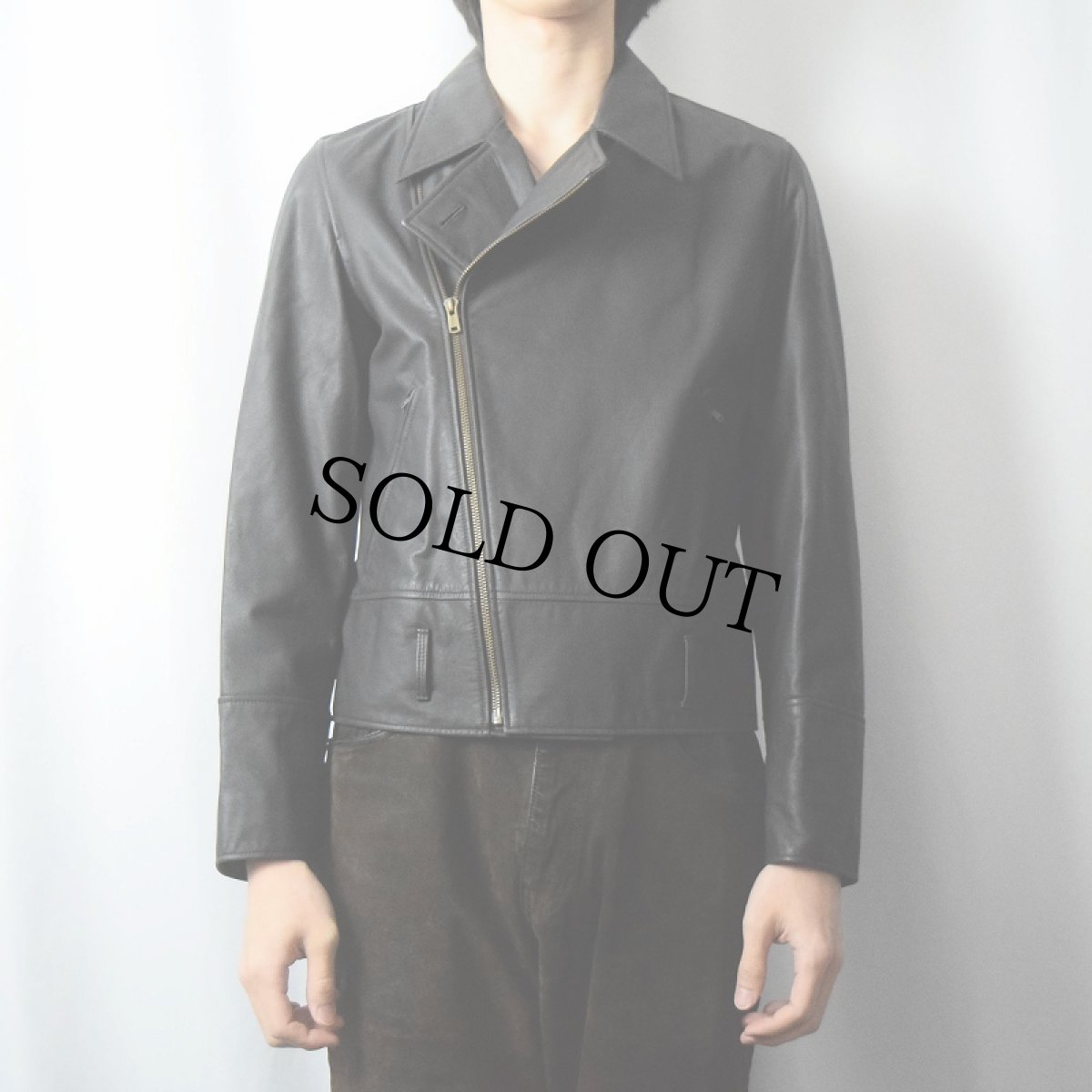 画像2: Ralph Lauren ダブルライダースジャケット BROWN M (2)