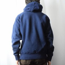 画像3: 90's CAMBER USA製 刺繍 スウェットジップパーカー NAVY XL (3)