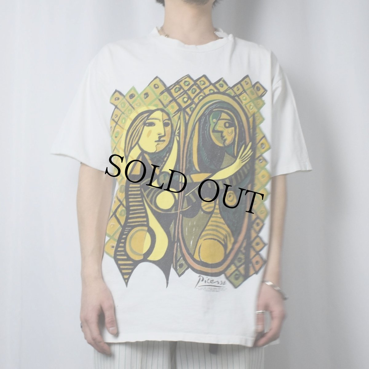 画像2: 90's Picasso "Girl before a Mirror" アートプリントTシャツ (2)