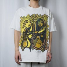 画像2: 90's Picasso "Girl before a Mirror" アートプリントTシャツ  (2)