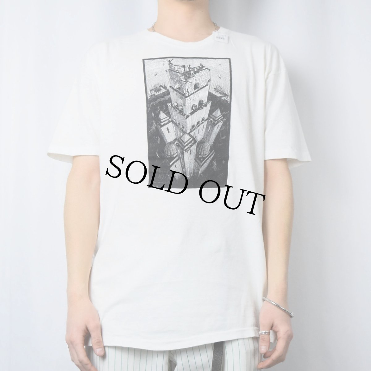画像2: 80's M.C.Escher USA製 "Tower of Babel" 騙し絵アートTシャツ XL (2)