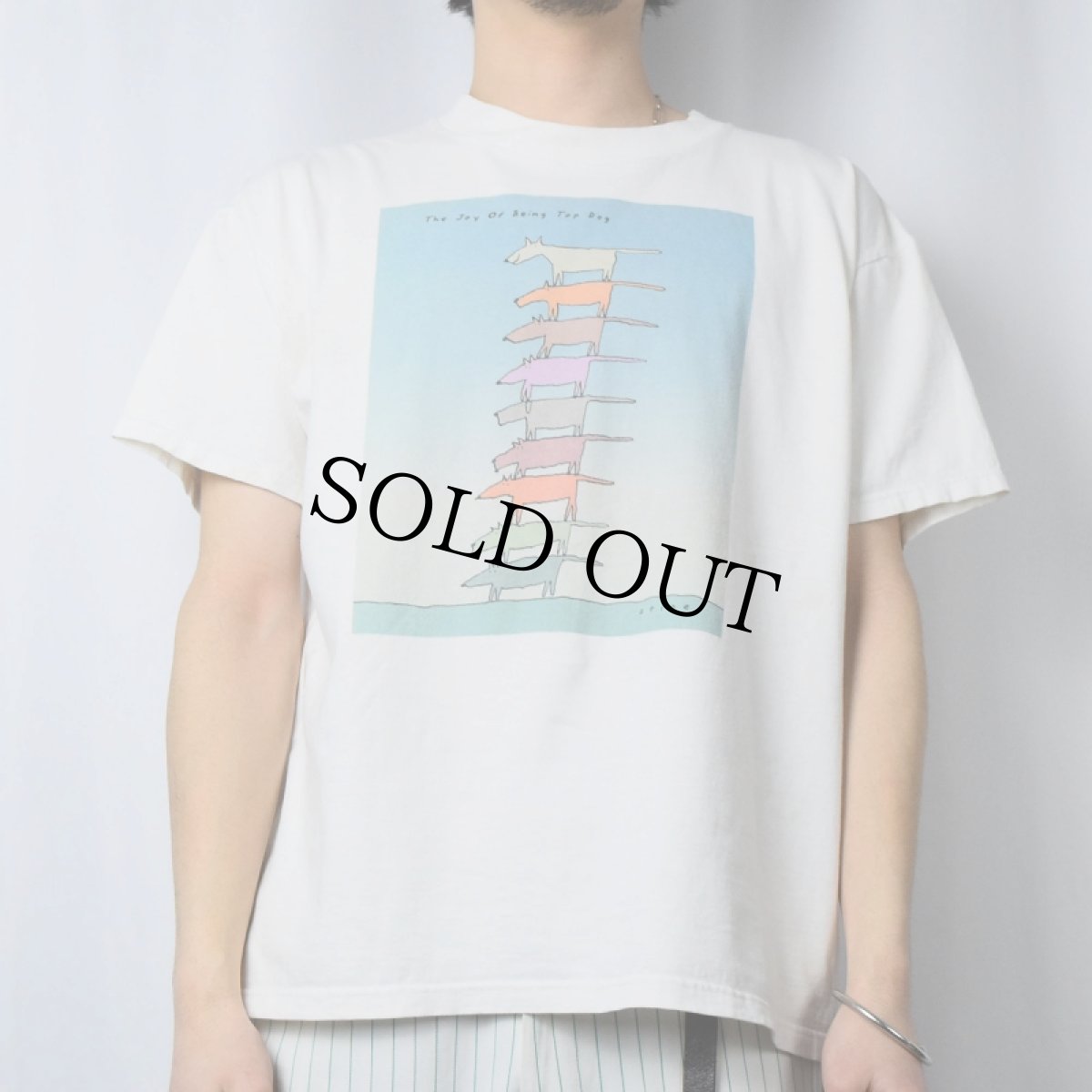 画像2: 90's Richard Stine "The Joy of Top Dog" アートプリントTシャツ L (2)