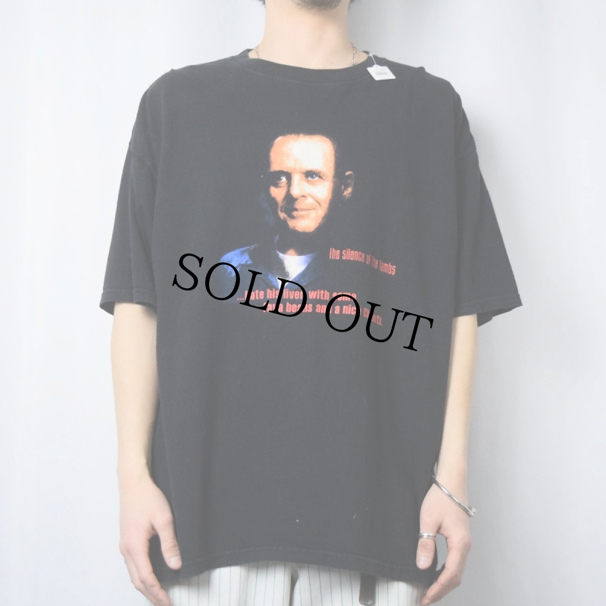 画像2: THE SILENCE OF THE LAMBS "...I ate his liver with some..." ホラー映画プリントTシャツ (2)