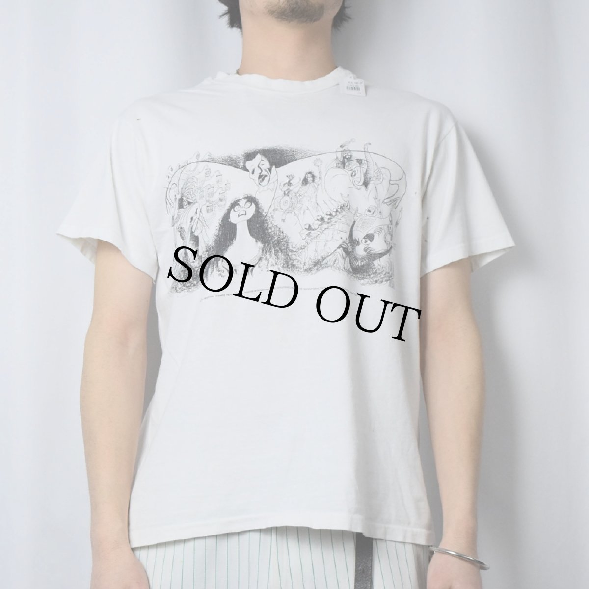 画像2: 90's Albert Hirschfeld "Phantom of the Opera" アートプリントTシャツ M (2)