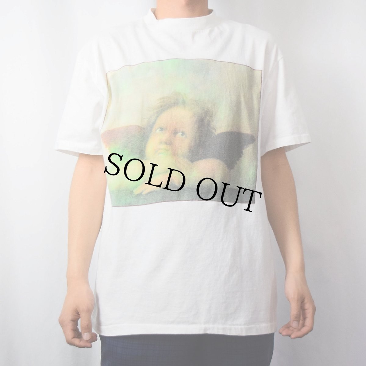画像2: 90's Raffaello "二人の天使" アートプリントTシャツ L (2)