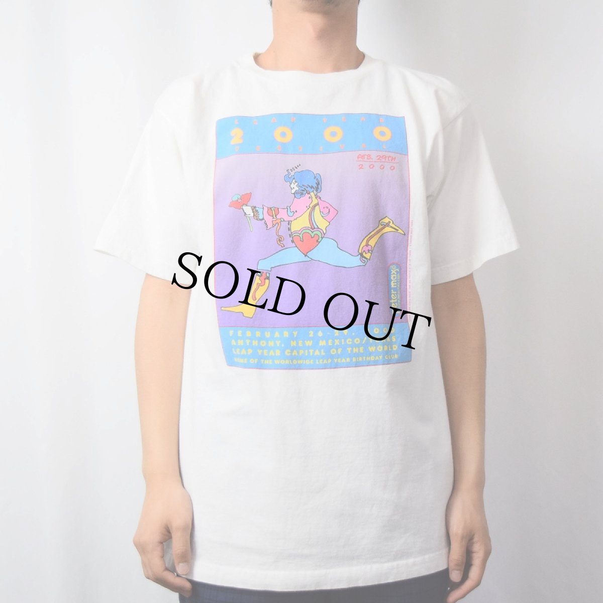 画像2: 2000's PETER MAX "LEAP YEAR 2000 FESTIVAL" アートプリントTシャツ L (2)