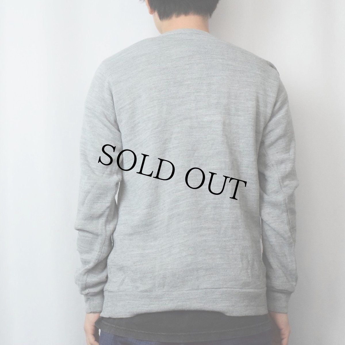 画像3: 70's adidas FRANCE製 "soiress adidas BNP" フロッキープリント Vネックニットセーター (3)