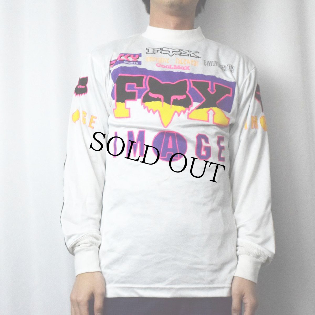 画像2: 80's FOX IMAGE USA製 総柄 モトクロスシャツ L (2)