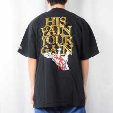 画像4: 90's LORD'S GYM USA製 "HIS PAIN YOUR GAIN" ジーザスパロディTシャツ XL (4)