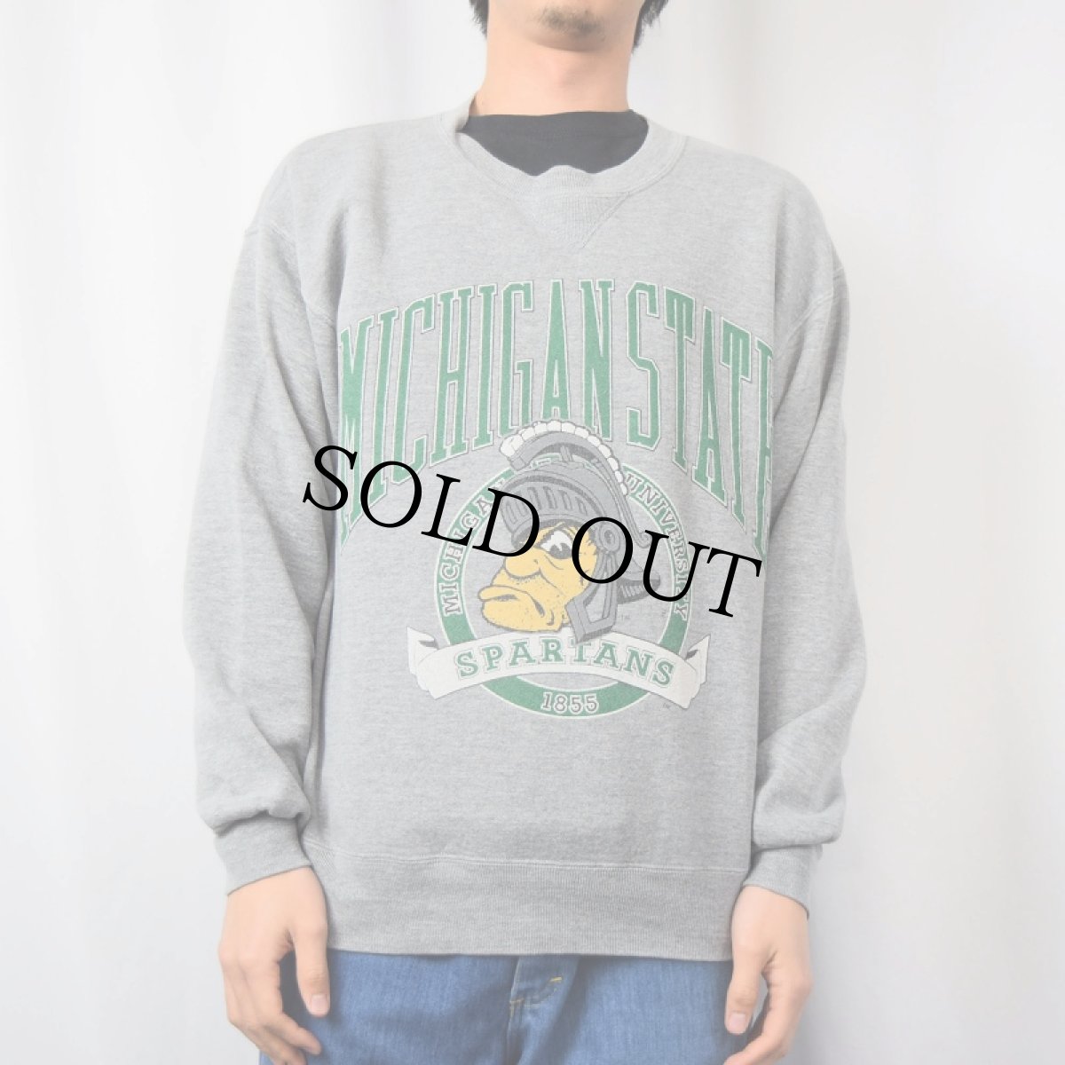 画像2: 90's RUSSEL ATHELETIC USA製 "MICHIGAN STATE SPARTANS" プリントスウェット L (2)