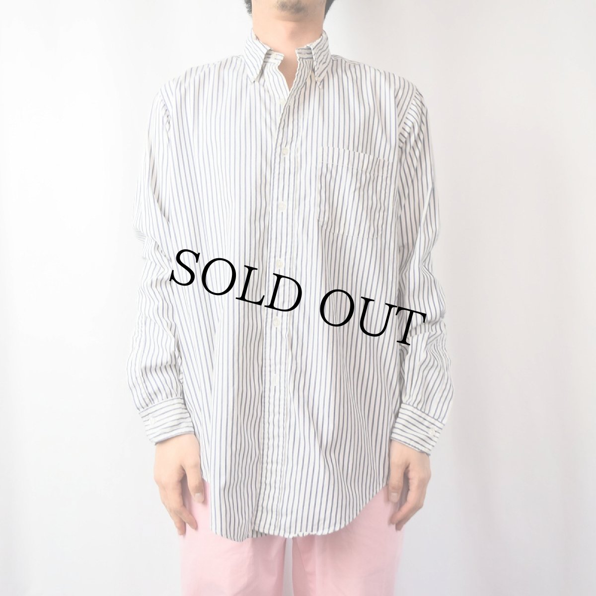 画像2: 90's Brooks Brothers USA製 ストライプ柄 コットンボタンダウンシャツ SIZE15 1/2-4 (2)