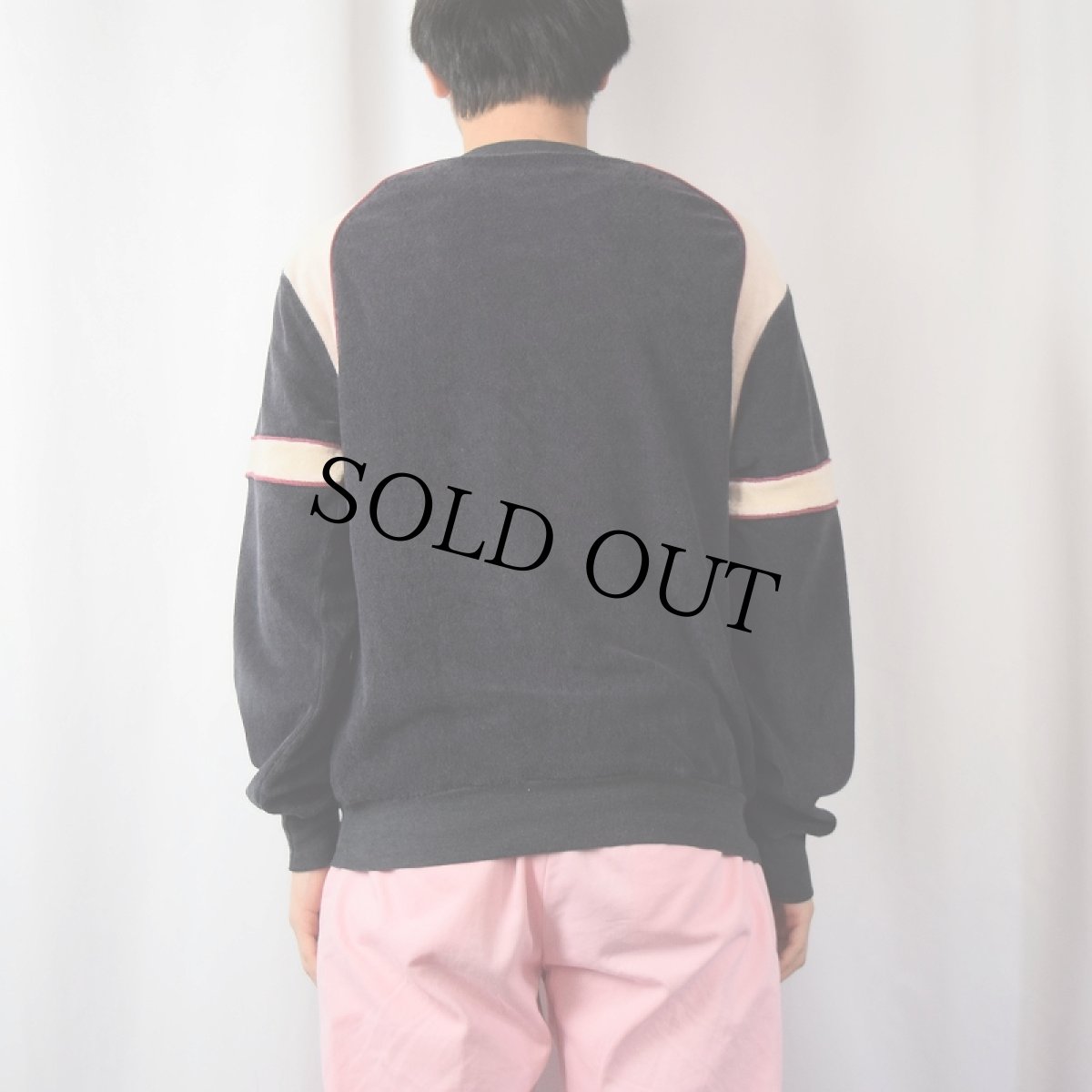 画像3: 70〜80's CALIFORNIA for JCPenney Vネック ベロアスウェット NAVY (3)