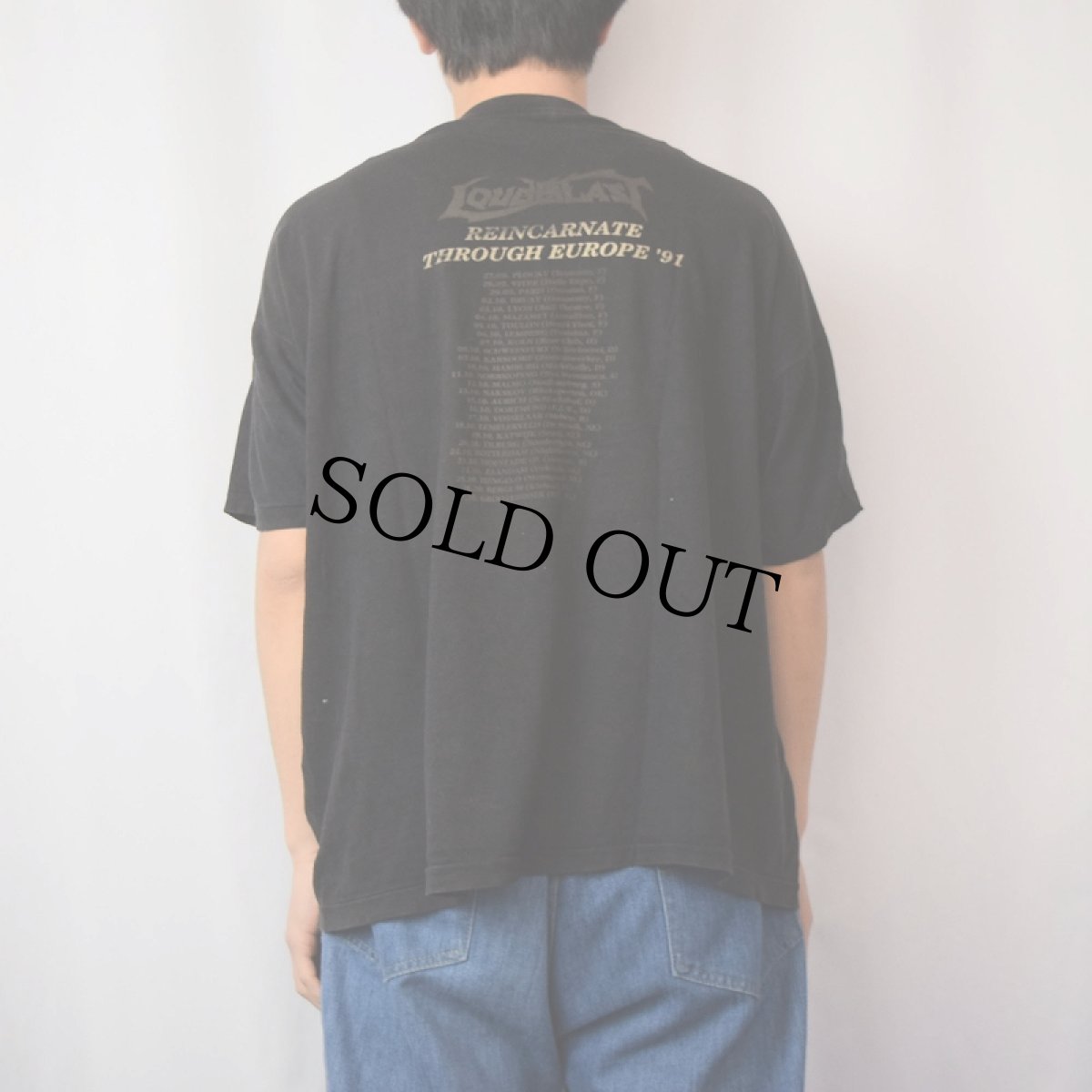画像4: 90's Loudblast "REINCARNATE THROUGH EUROPE '91" デスラッシュメタルバンドTシャツ (4)
