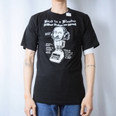 画像2: 80〜90's USA製 "William Shaken not Stirred" パロディプリントTシャツ BLACK M (2)