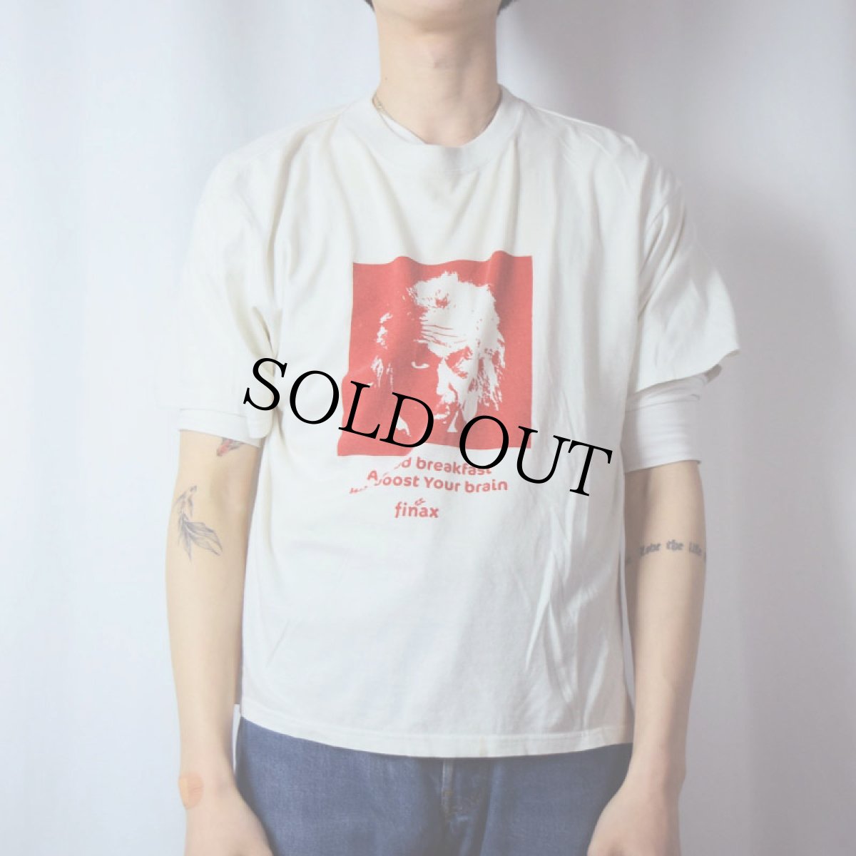 画像2: finax "Albert Einstein" 企業プリントTシャツ L (2)