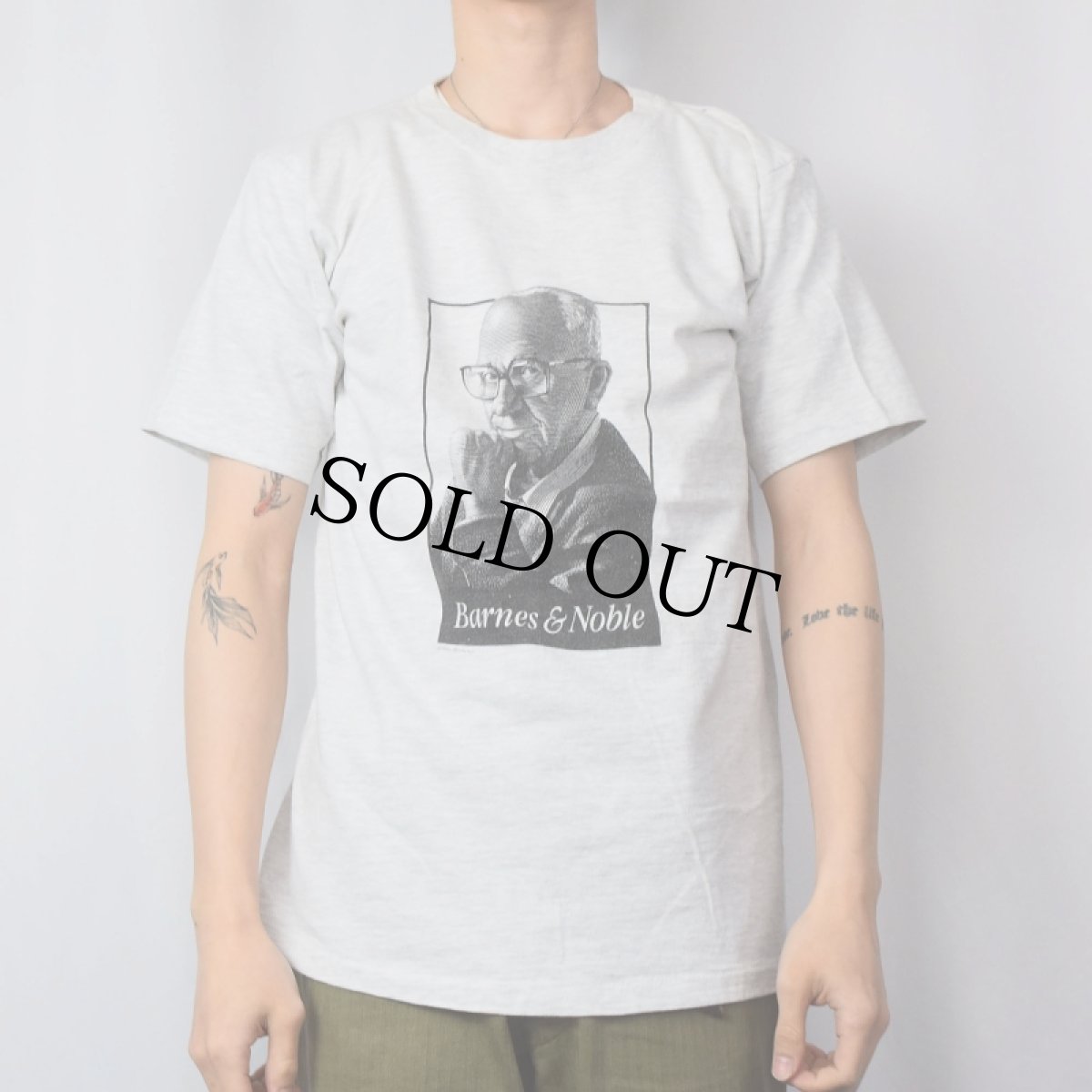 画像2: 90's Barnes & Noble USA製 "James A. Michener" 小説家プリントTシャツ L (2)