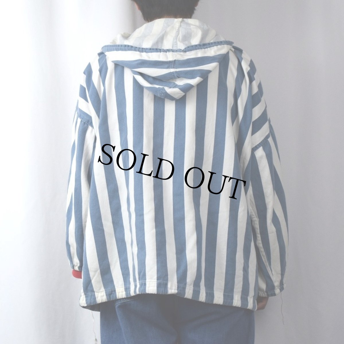 画像3: 90〜2000's L.A.BLUES ストライプ柄 コットンプルオーバージャケット (3)