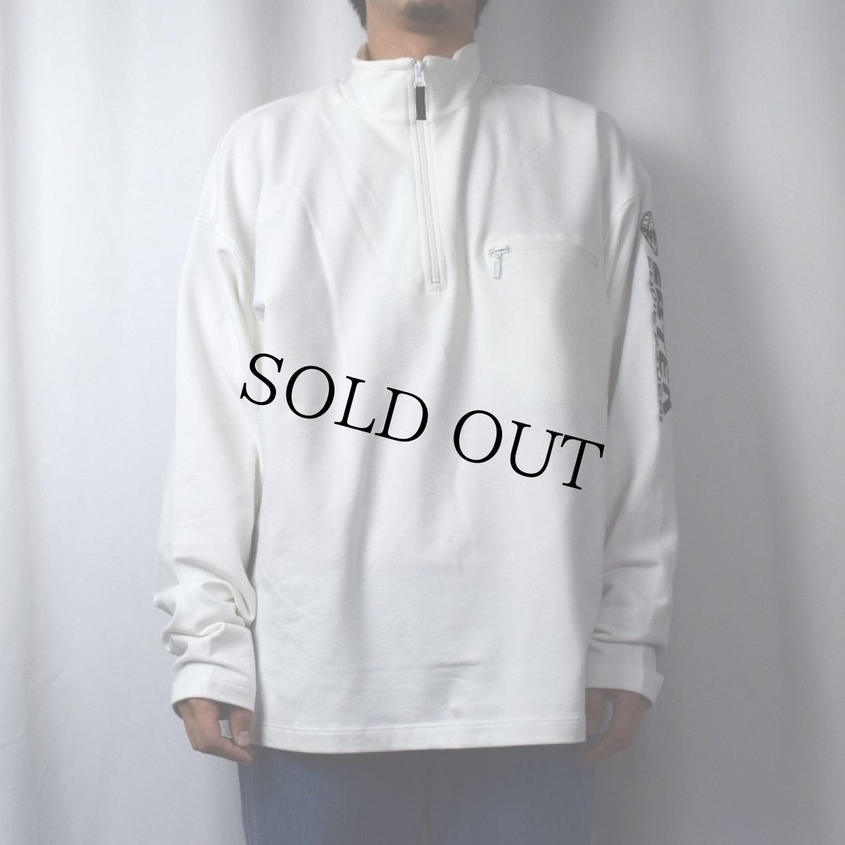 画像3: 90's Eddie Bauer EBTEK USA製 ロゴ刺繍 ハーフジップスウェット XL (3)