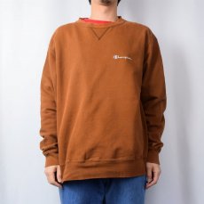 画像2: 90's Champion USA製 ロゴ刺繍 前Vスウェット XL (2)