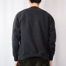 画像3: 90's Champion ロゴ刺繍 前Vスウェット BLACK  (3)