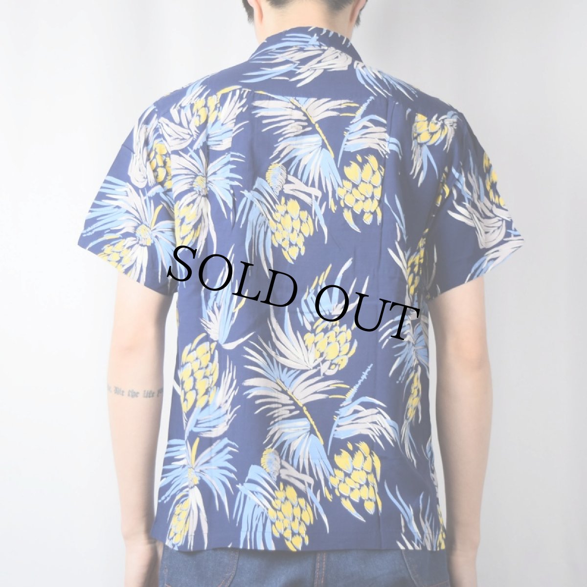 画像3: 50's DUKE KAHANAMOKU オールオーバーパターン レーヨンアロハシャツ (3)