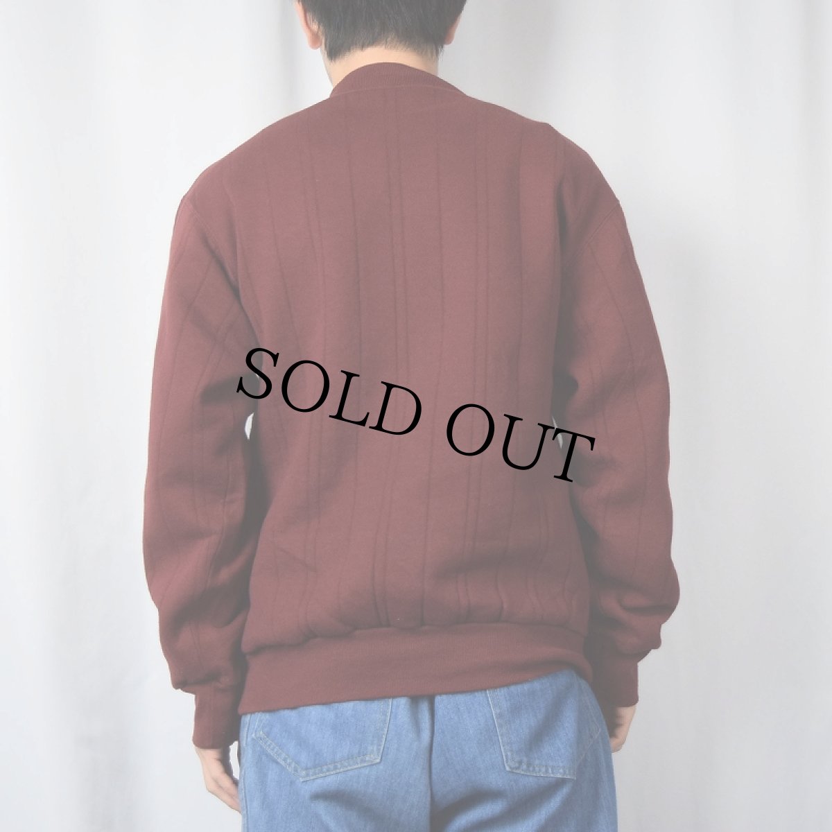 画像3: 90's JANSPORT USA製 ストライプデザイン モックネックスウェット M (3)