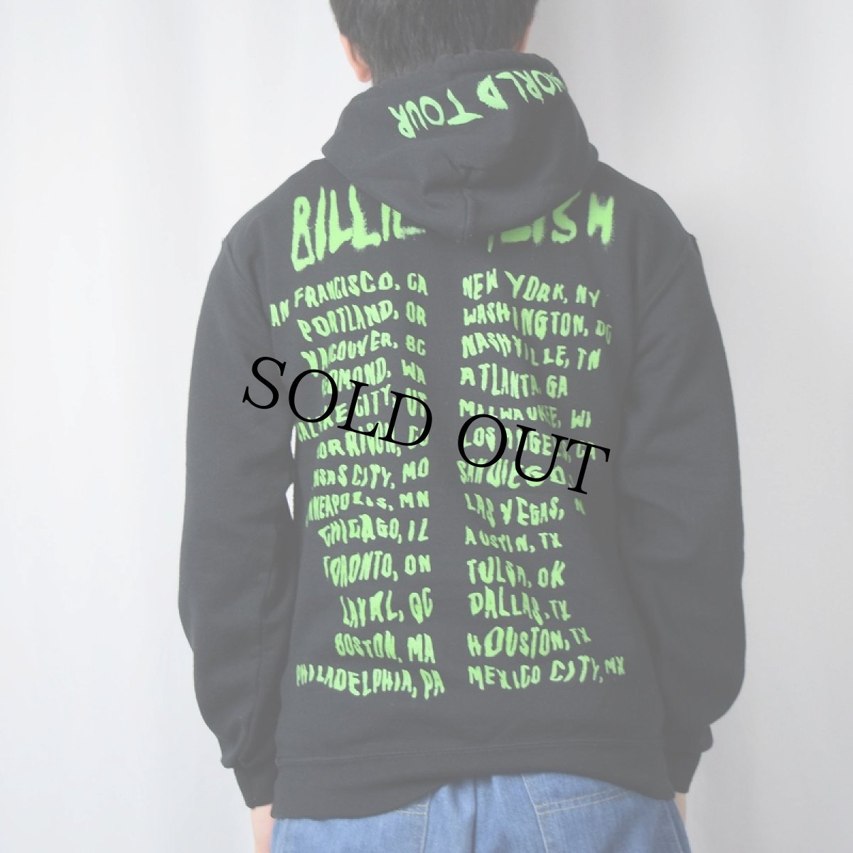 画像4: Billie Eilish "WORLD TOUR" ミュージシャンツアースウェットフーディー S (4)