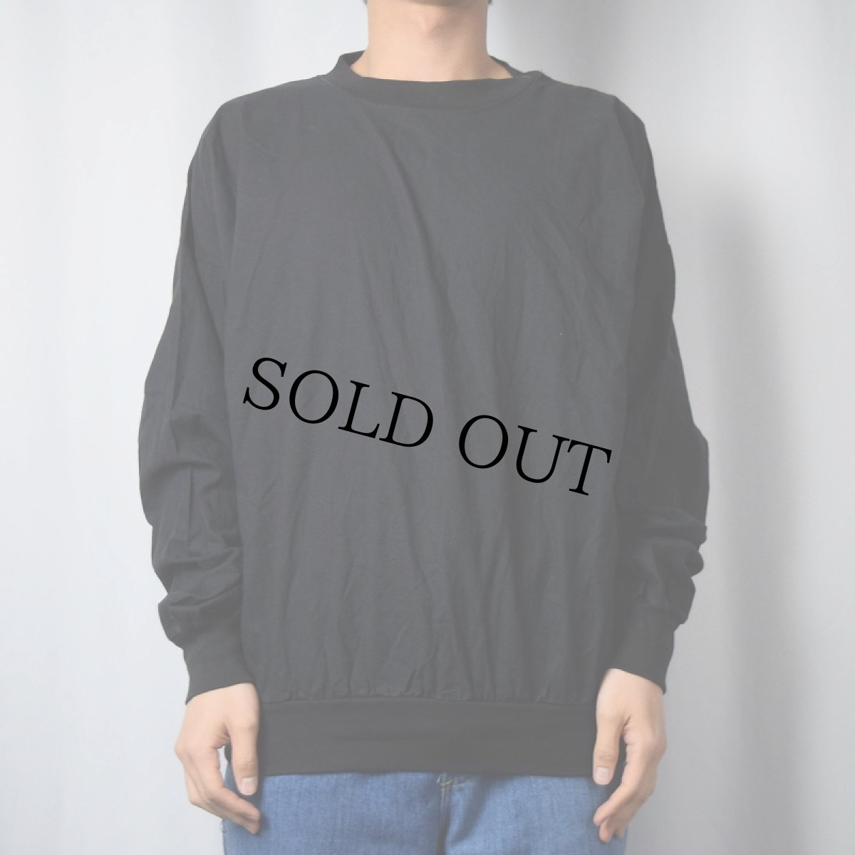 画像2: 90's〜 Quitman USA製 無地コットンプルオーバー BLACK XL (2)