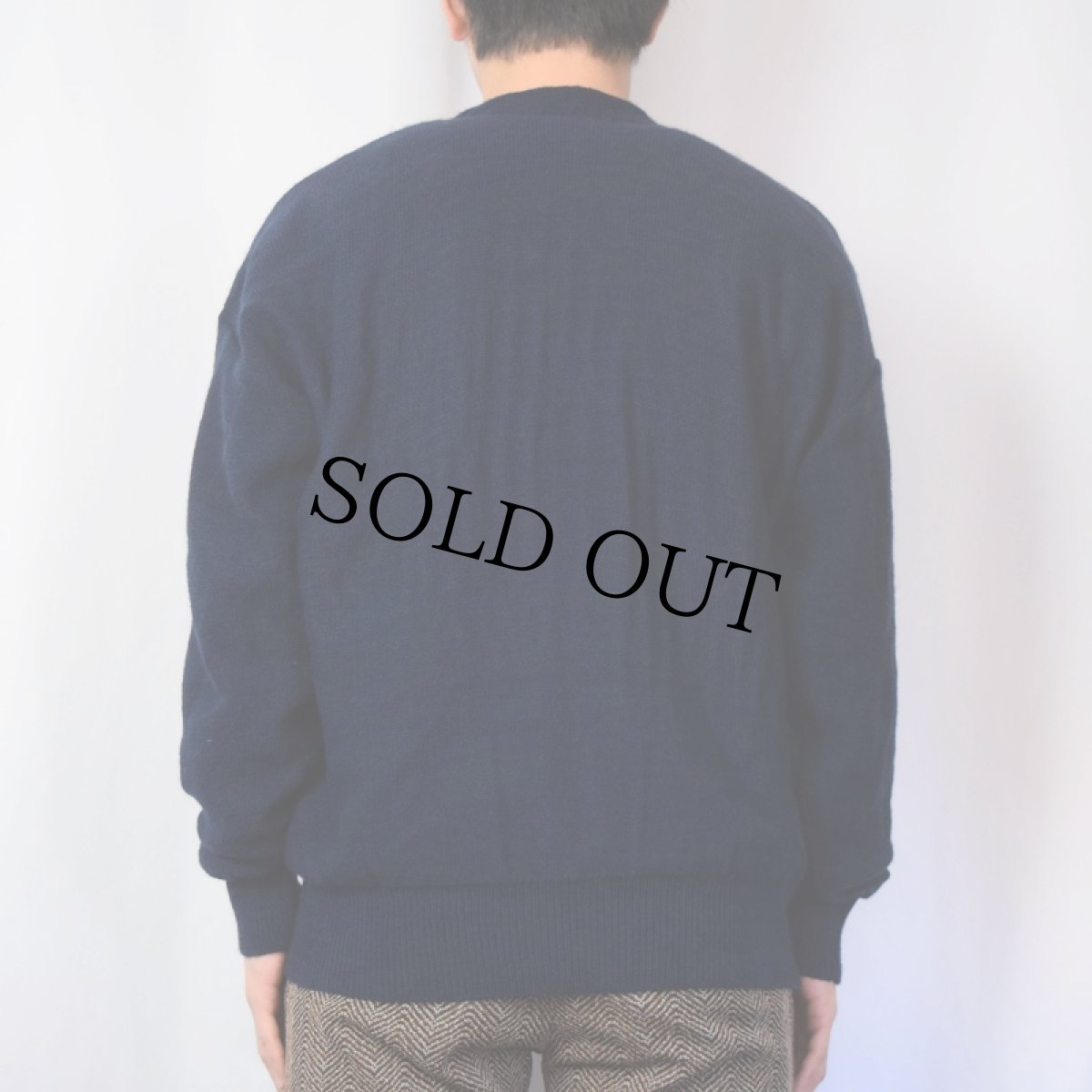 画像3: 70〜80's CHEMISE LACOSTE FRANCE製 ロゴ刺繍ニットカーディガン NAVY (3)