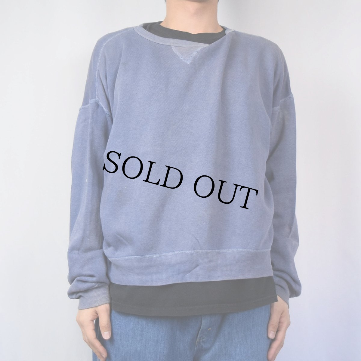 画像3: 40〜50's 両V はめ込みガゼット 無地スウェット (3)