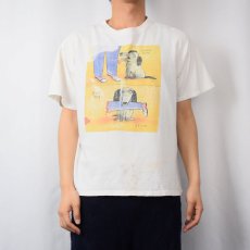 画像2: 90's Richard Stine "Good Dog Bad Dog" アートプリントTシャツ L (2)