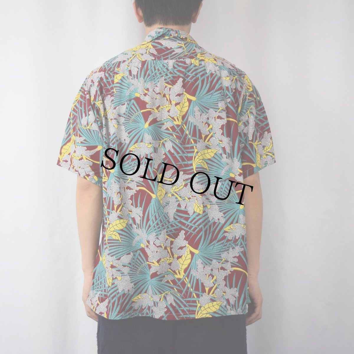 画像4: 40's DUKE KAHANAMOKU オールオーバーパターン ハワイアンシャツ L (4)