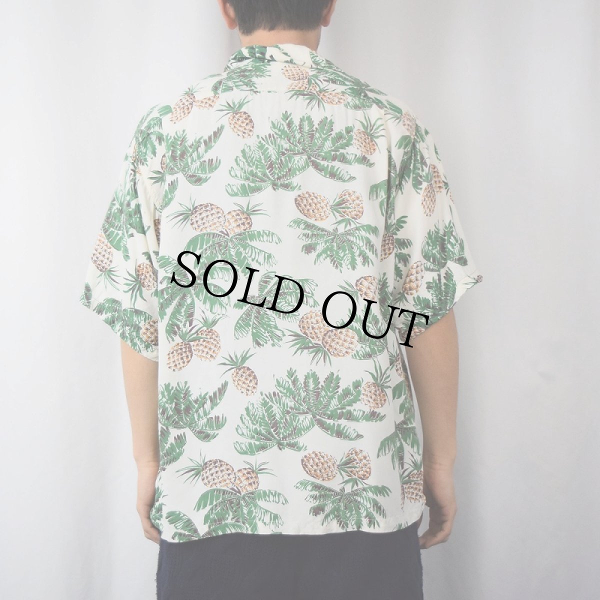 画像4: 50's Random Wear "Pineapple" オールオーバーパターン レーヨンハワイアンシャツ (4)
