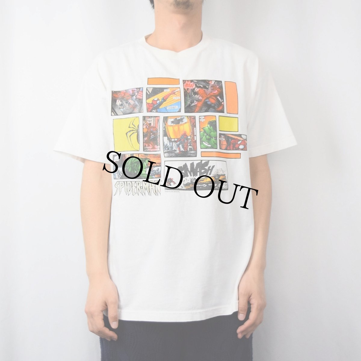 画像2: 2000's MARVEL SPIDER-MAN × HULK キャラクタープリントTシャツ L (2)