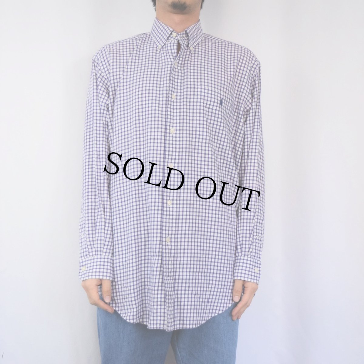 画像2: POLO Ralph Lauren "YARMOUTH" ロゴ刺繍 ギンガムチェック柄 コットンボタンダウンシャツ SIZE16 (2)