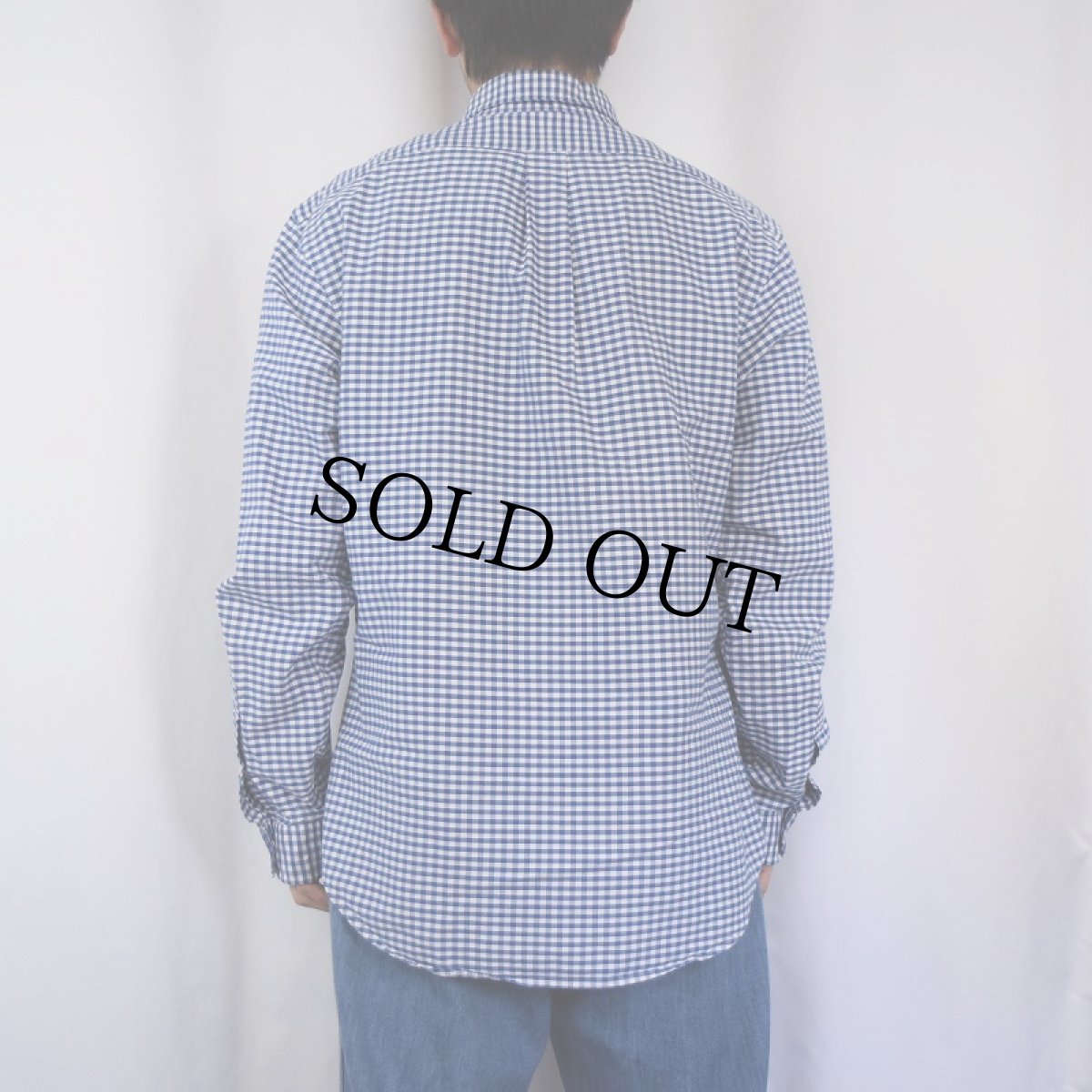 画像3: POLO Ralph Lauren "SLIM FIT" ロゴ刺繍 ギンガムチェック柄 コットンボタンダウンシャツ L (3)