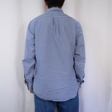 画像3: POLO Ralph Lauren "SLIM FIT" ロゴ刺繍 ギンガムチェック柄 コットンボタンダウンシャツ L (3)