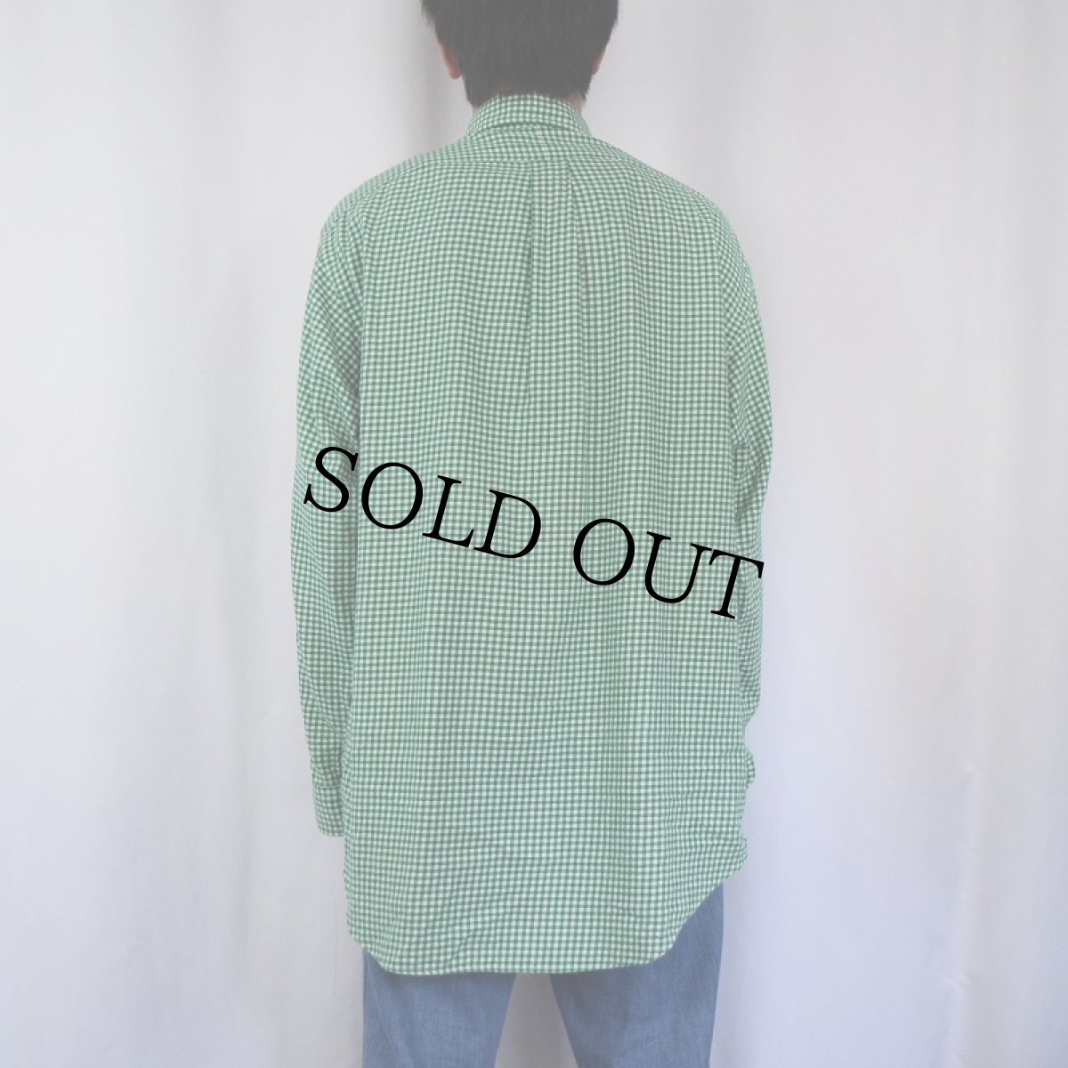 画像3: POLO Ralph Lauren "CLASSIC FIT" ロゴ刺繍 ギンガムチェック柄 コットンボタンダウンシャツ L (3)