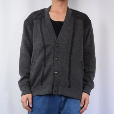 画像2: 【SALE】 LER RAPPER CO. 裏地付き ウール×ポリエステル カーディガン L (2)