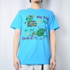 画像2: 90's USA製 "Why Drink and Drive" キャラクタープリントTシャツ M (2)