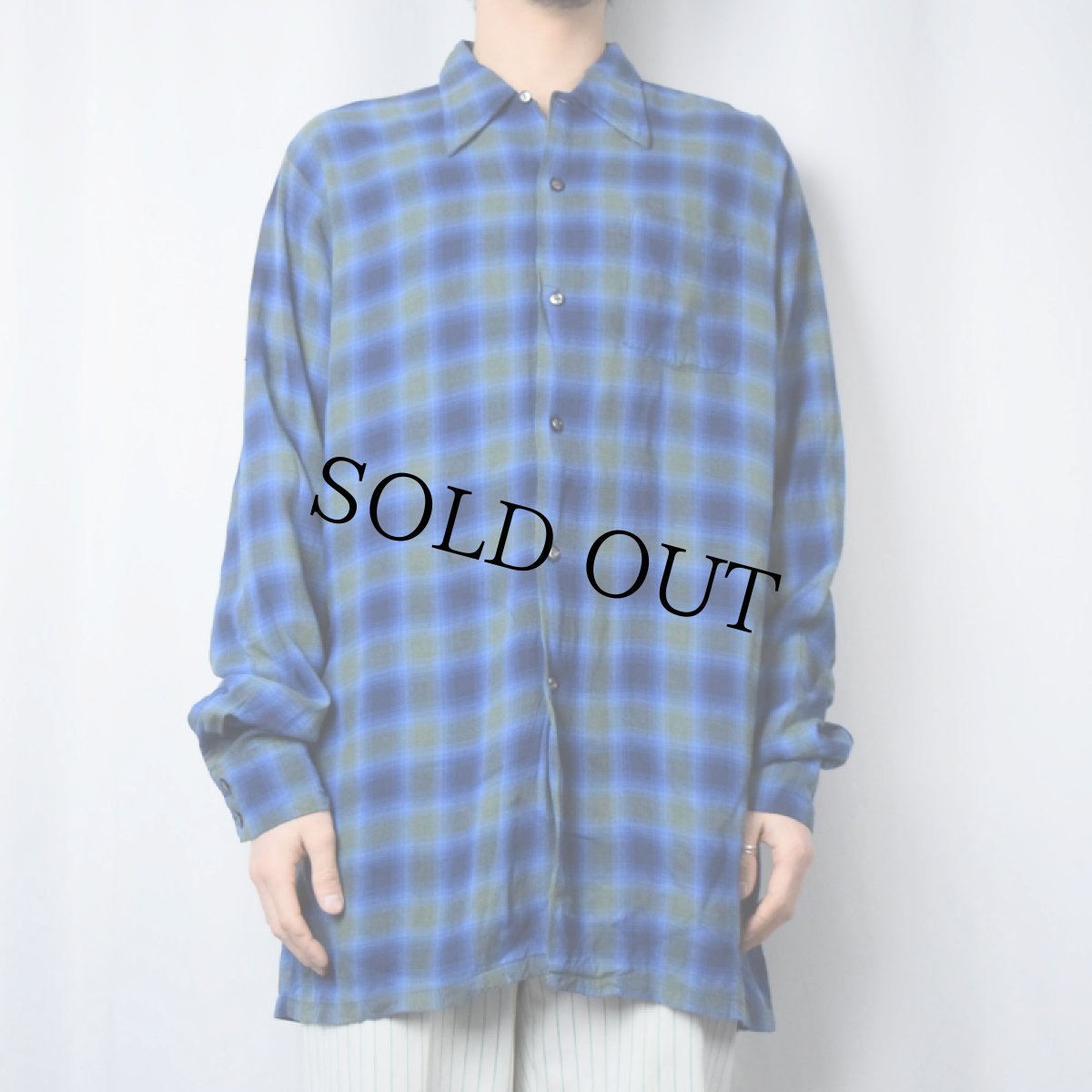 画像2: 70's above average オンブレーチェック柄シャツ TALL (2)