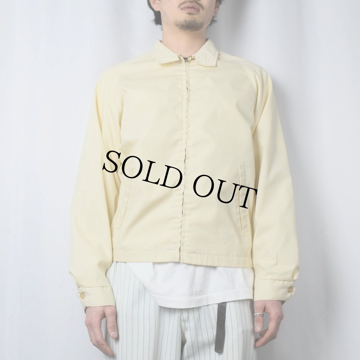 画像2: 70's CAMPUS USA製 コットン×ポリエステル スイングトップ M (2)