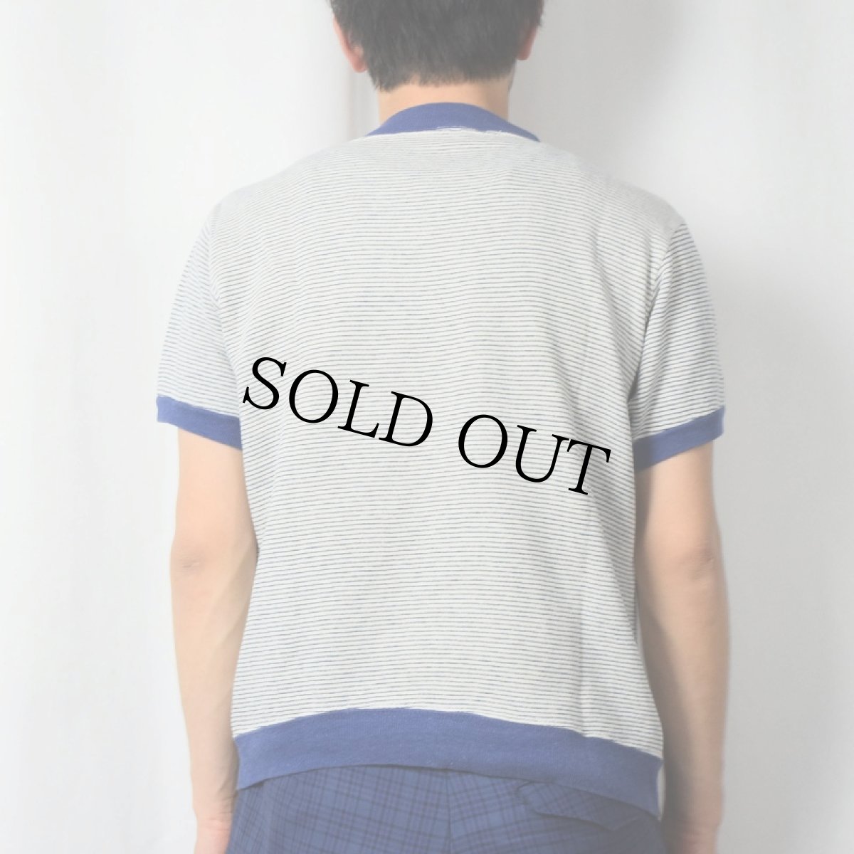 画像3: 60's Champion C中ランタグ ボーター柄 染み込みプリント 半袖スウェット M (3)